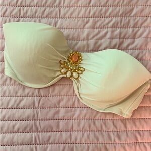 Victoria's Secret Cream Bandeau with Gold and Orange Jewel